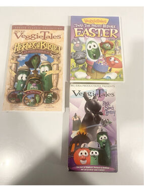 VeggieTales Lot DVD VHS Heroes of the Bible Rack Shack Benny Easter Big Idea